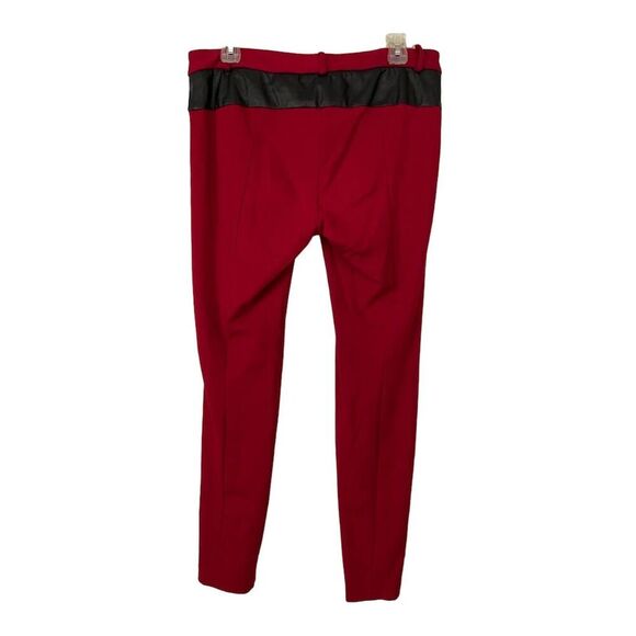Cynthia Steffe Red Straight Pants with Black Accents Midrise Size 8 - Picture 2 of 13